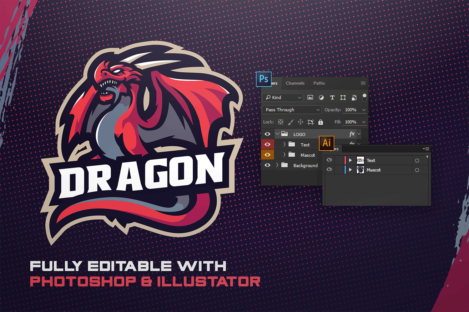 翼龙电子竞技Logo设计模板 DRAGON – E-Sports Logo Creator(图4) 翼龙电子竞技Logo设计模板 DRAGON – E-Sports Logo Creator(图4)